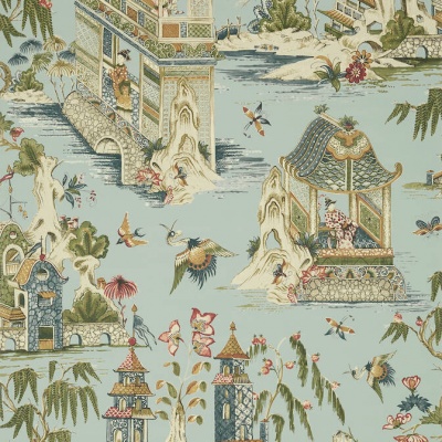 Thibaut Grand Palace Wallpaper in Mist